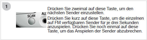 Wenn der Verkehrsfunk TA eingestellt ist, werden nur die Sender