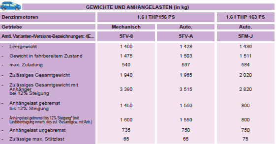 * Die gebremste Anhängelast kann unter Einhaltung des zulässigen