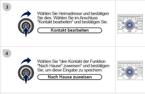 Zum Starten der Zielführung "Nach Hause" drücken Sie zweimal