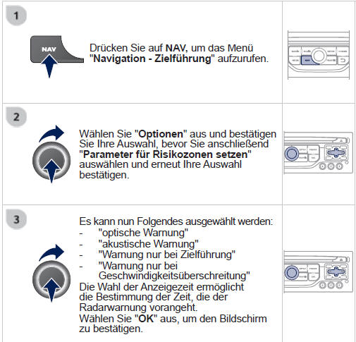 Diese Funktionen sind nur verfügbar, wenn die Risikozonen