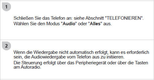 Sobald das Telefon im Modus Streaming verbunden ist, wird es als