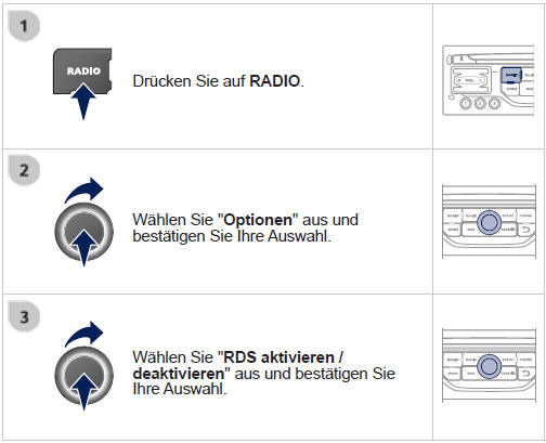 Drücken Sie im Radiobetrieb auf " OK ", um das Kontextmenü